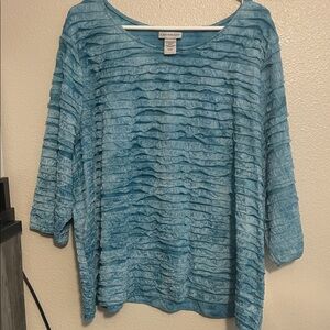 Catherines Aqua Ripple Blouse